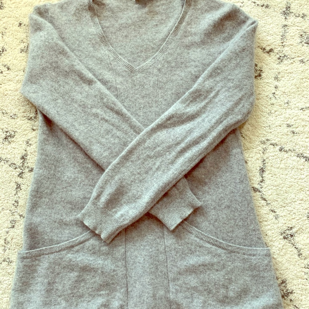 100% Cashmere Grey Sweater Garnet Hill